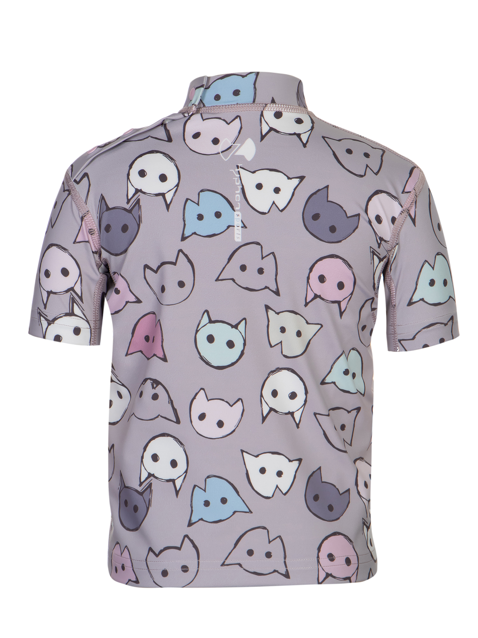 Kinder Kurzarmshirt 'kissat purple ash‘ mit UPF 80 von Hyphen