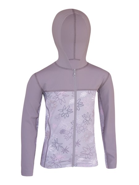 UV Sonnenschutz Kapuzenjacke mit RV ‘wild flowers‘‘ für Kinder. UPF 80, UV Standard 801, Marke hyphen,