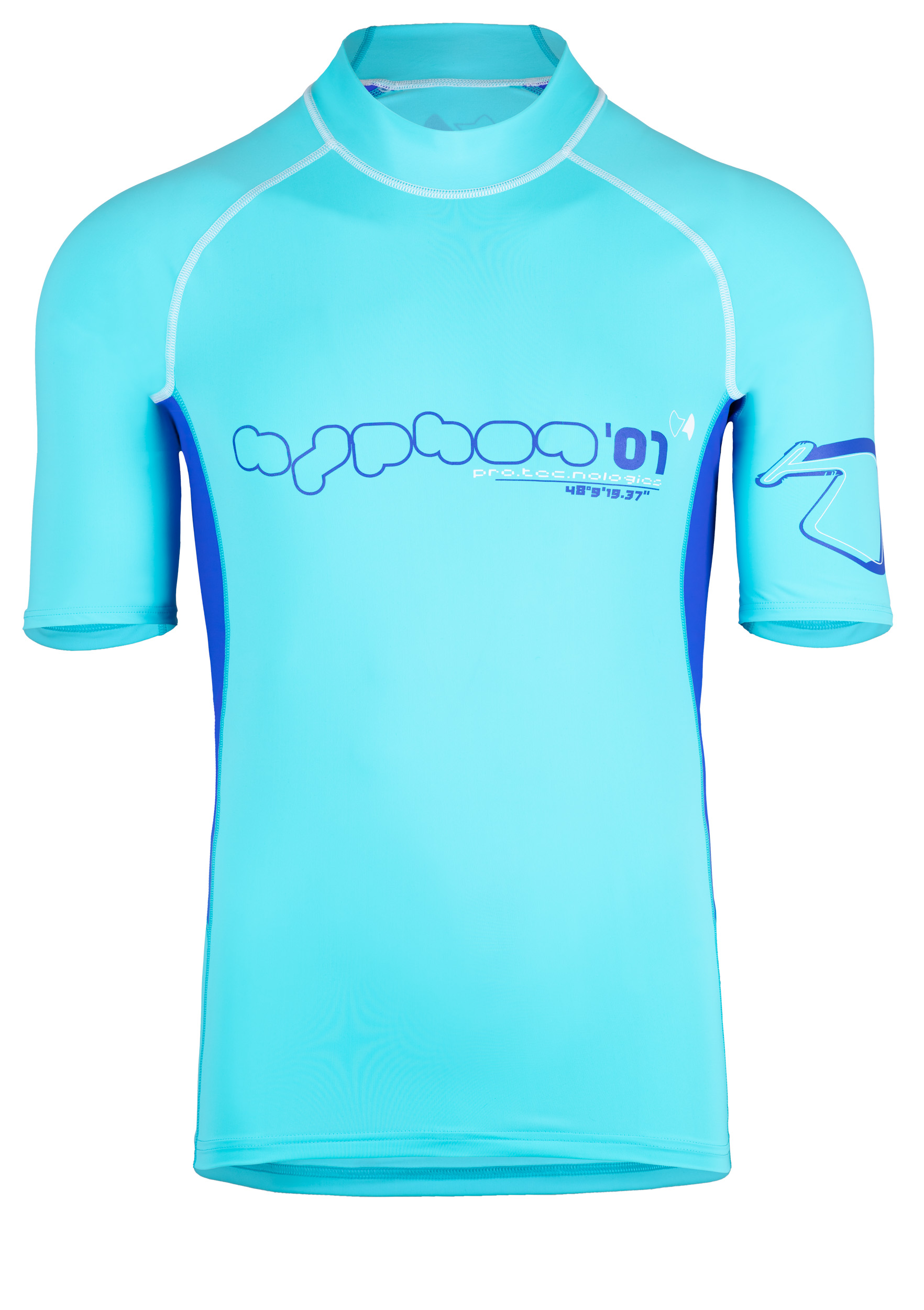UV Sonnenschutz Herren Kurzarmshirt ’satellite caribe‘ mit UPF 80 von hyphen