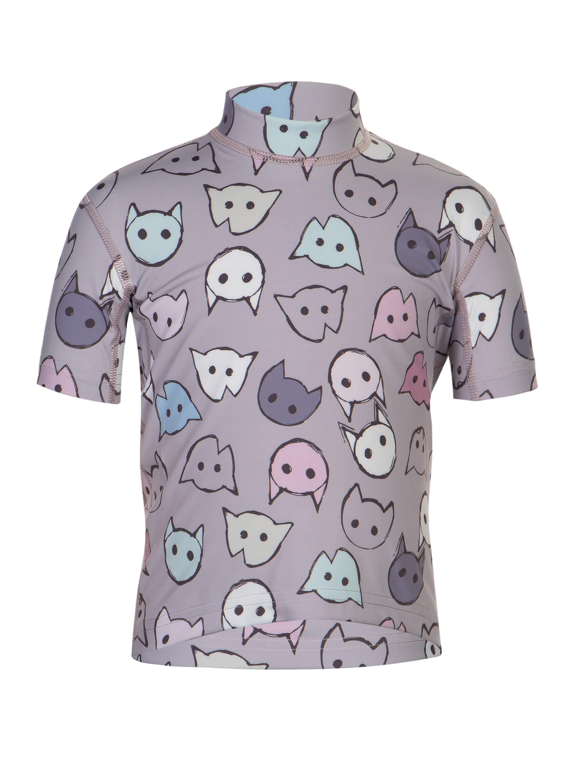 Kinder Kurzarmshirt 'kissat purple ash‘ mit UPF 80 von Hyphen