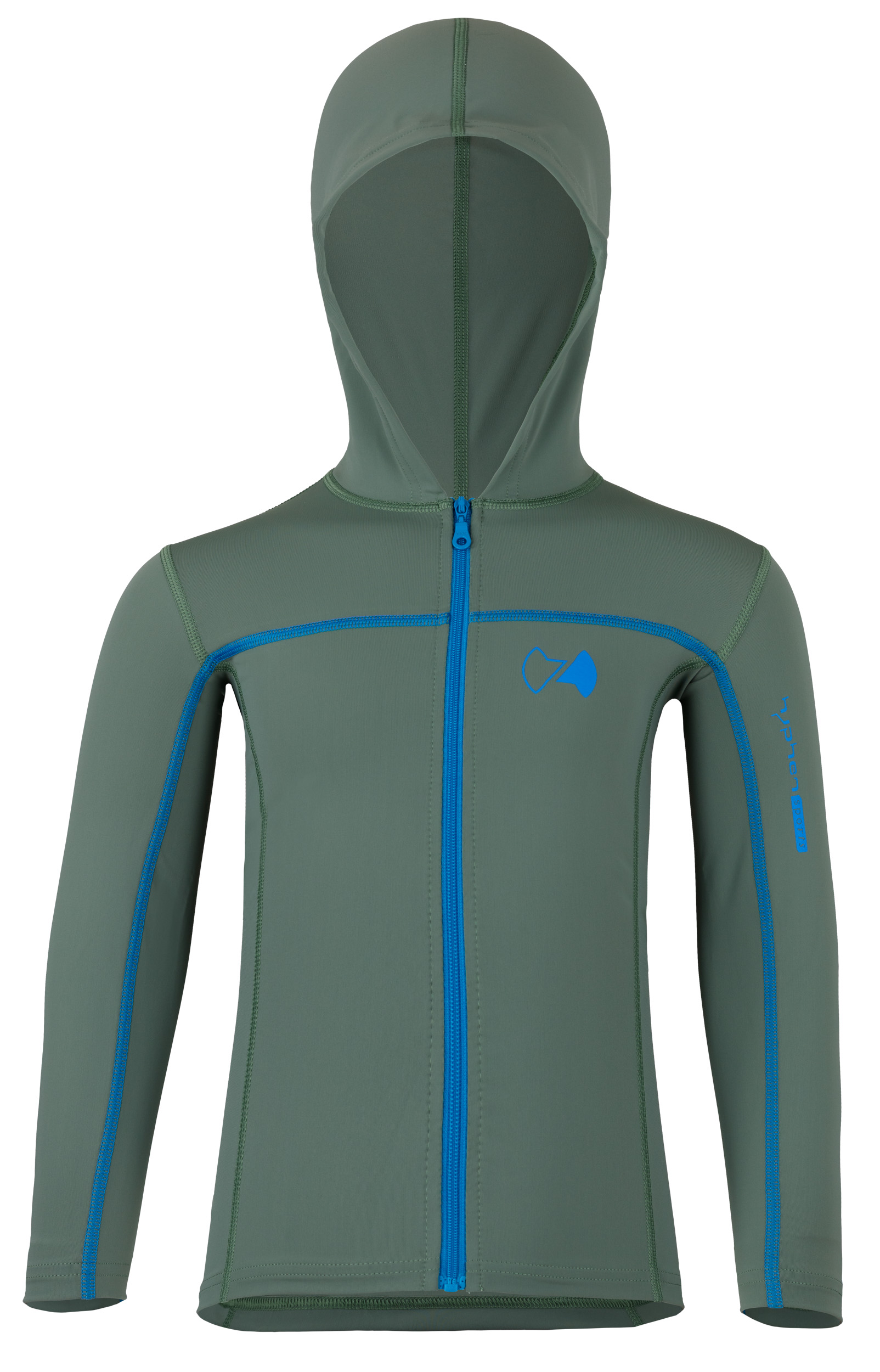 UV Sonnenschutz Kapuzenjacke mit Reißverschluss ’iguana‘ für Kinder. UPF 80, UV Standard 801, Marke hyphen,