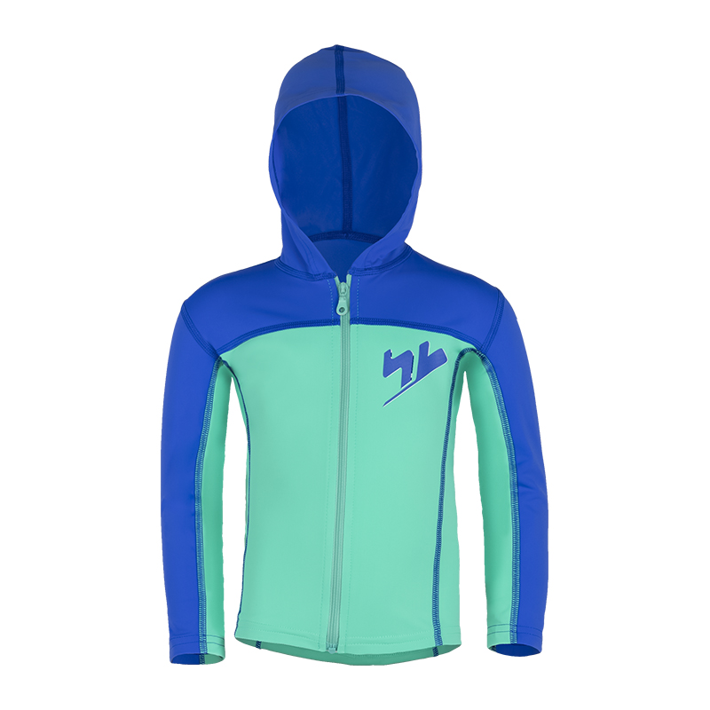 UV Sonnenschutz Hoodie mit RV ‘hy cobalt / bermuda‘ für Kinder mit UPF 80 von hyphen