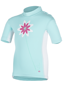 Kinder-Kurzarmshirt 'maribel caribic/white'