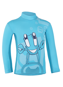 Kinder-Langarmshirt 'ijuggling like moloki azur/capri'