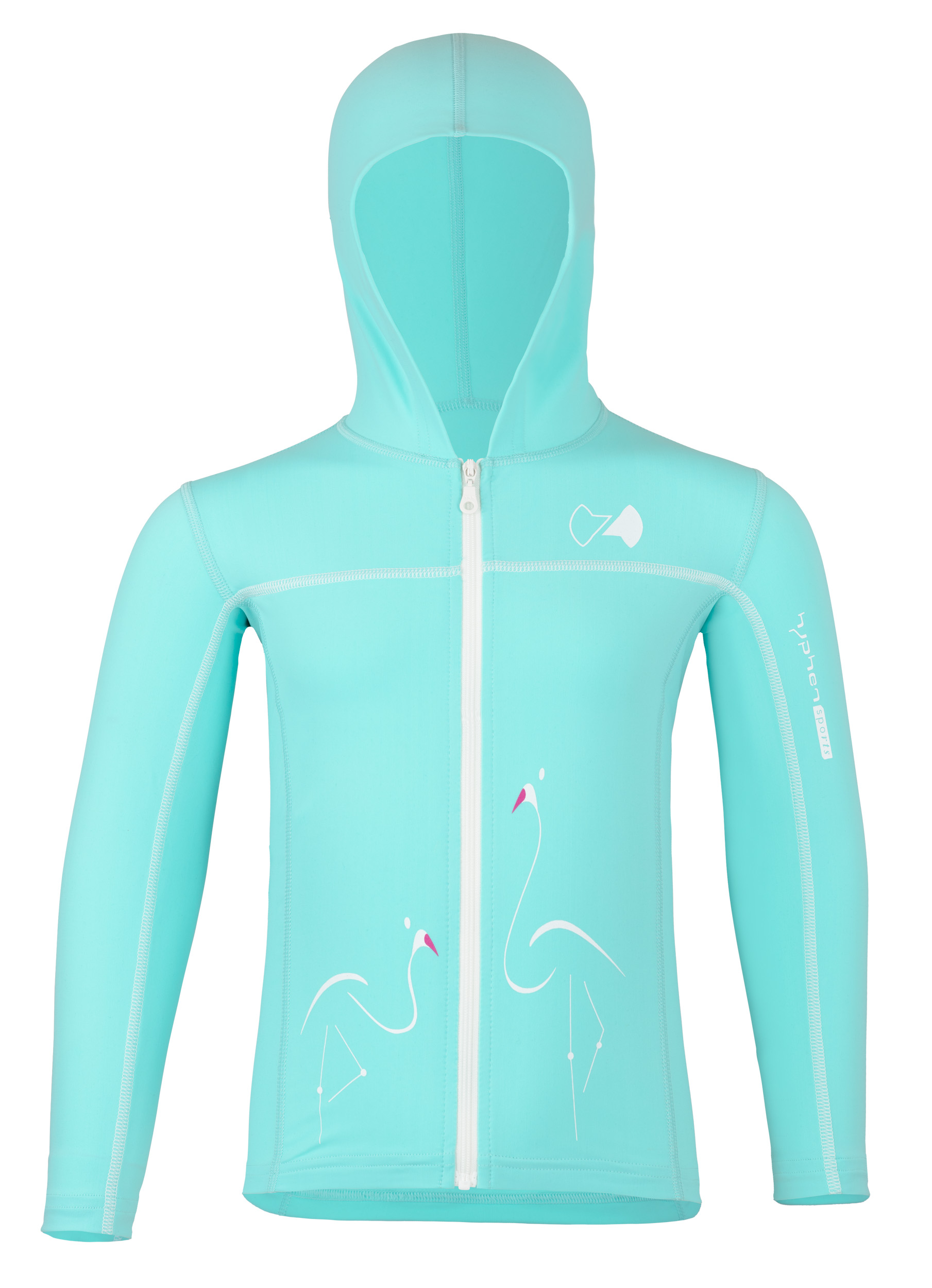 UV Sonnenschutz Kapuzenjacke mit Reißverschluss ’jamesi caribic‘‘ für Kinder. UPF 80, UV Standard 801, Marke hyphen,