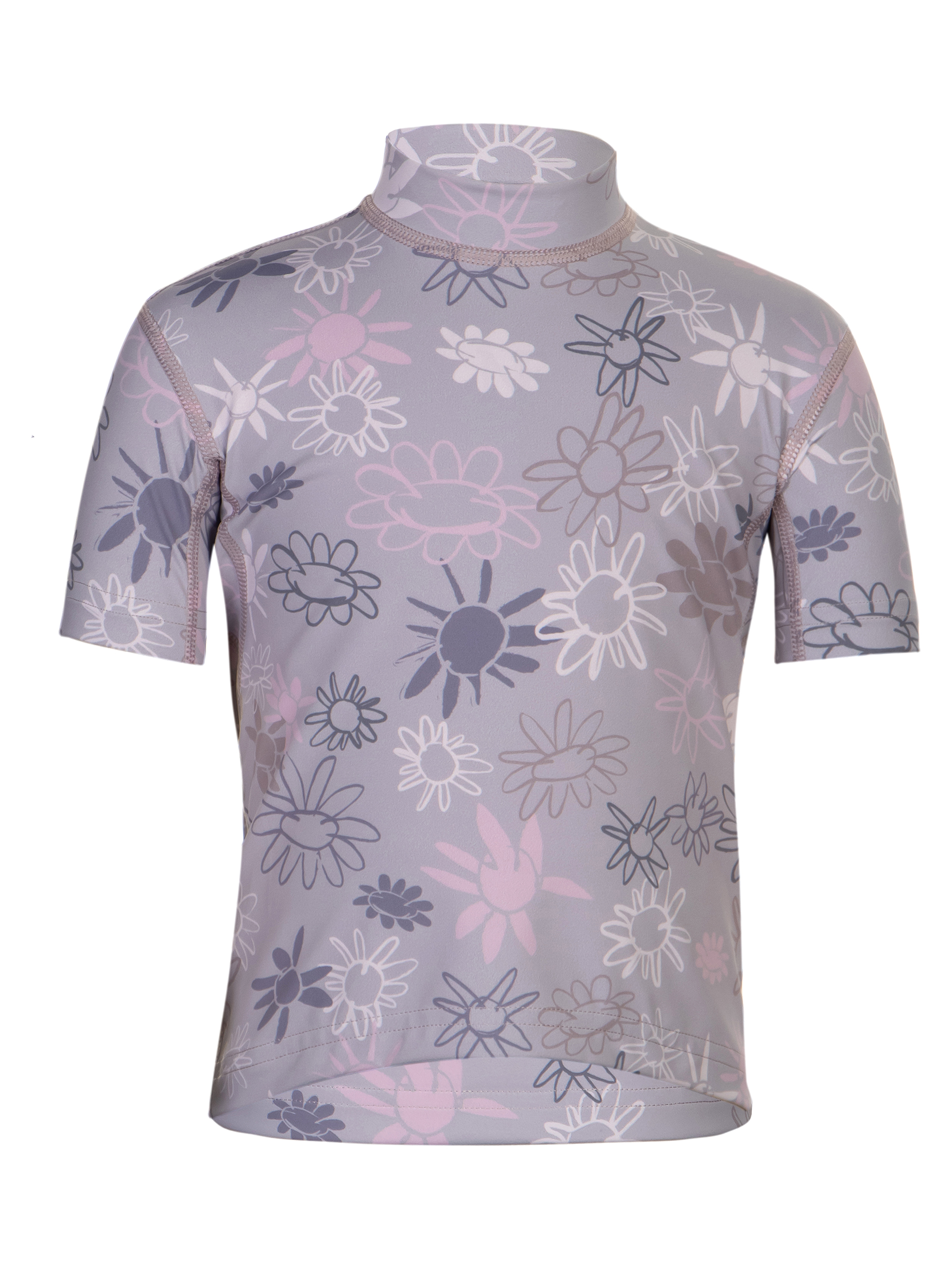 Kinder Kurzarmshirt wild flowers purple ash‘‘ mit UPF 80 von Hyphen