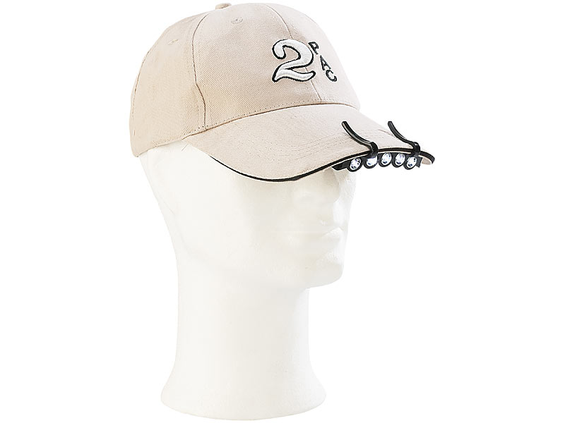 Clip-Licht für Baseball-Caps mit 5 weissen LEDs