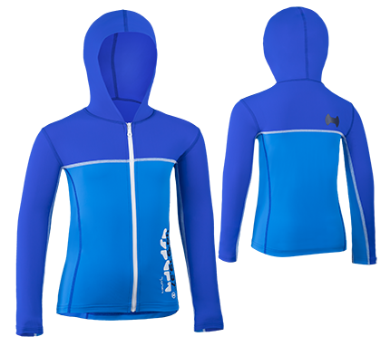 Kinder Kapuzenjacke mit Reissverschluss 'co cobalt/cielo'