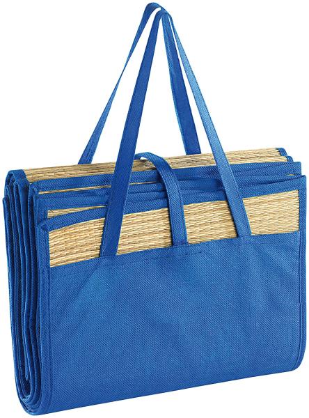 Faltbare Bast-Strandmatte mit Tragegriffen, 180 x 90cm 