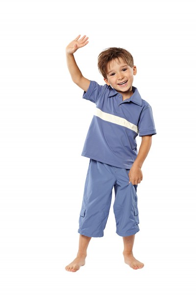 UV Sonnenschutz Kurzarm Poloshirt 'zaffira blue' für Kinder mit UPF 40 von hyphen