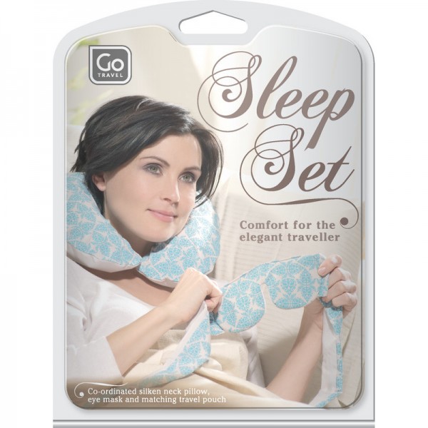 Design GO 711 Set Schlafmaske und Nackenkissen für entspanntes Schlafen auf dem Flug