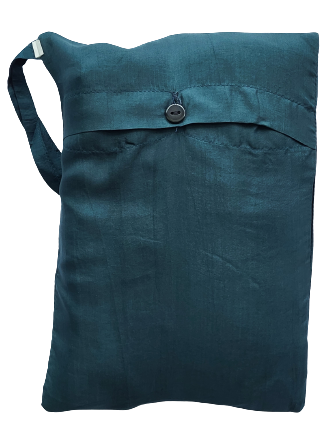 Seidenschlafsack zum Reisen in grün 85x250 cm mit Kopftteil