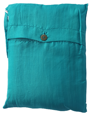 Seidenschlafsack zum Reisen in grün 85x300 cm mit Kopftteil