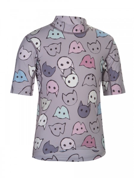 Kinder Kurzarm-Shirt ‘kissat purple ash‘ mit UPF 80 von Hyphen