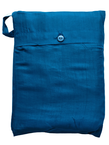 Seidenschlafsack mit Reissverschluss zum Reisen in Petrol, 110x250 cm, 100 % Seide