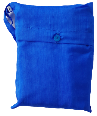 Seidenschlafsack zum Reisen in cobaltblau 85x250 cm mit Kopftteil