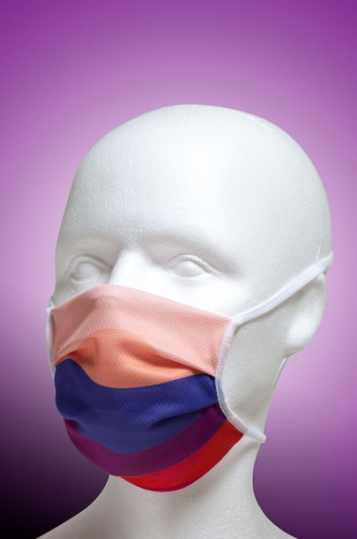Mund-Nase-Maske Kinder mit Nasenbügel 2-lagig von Hyphen, farbig mit UPF 80