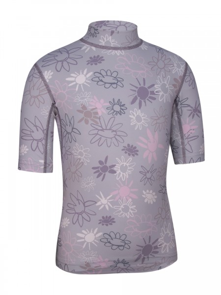 Kinder Kurzarm-Shirt ‘wild flowers purple ash‘ mit UPF 80 von Hyphen