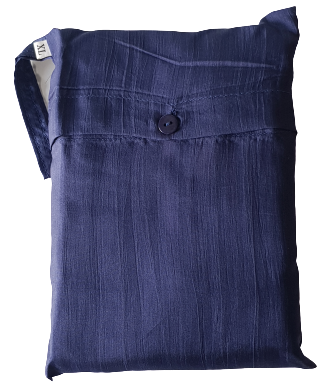 Mumien-Seidenschlafsack in dunkelblau 85x250 cm